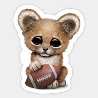 Lion Cub Playing With Football Sticker